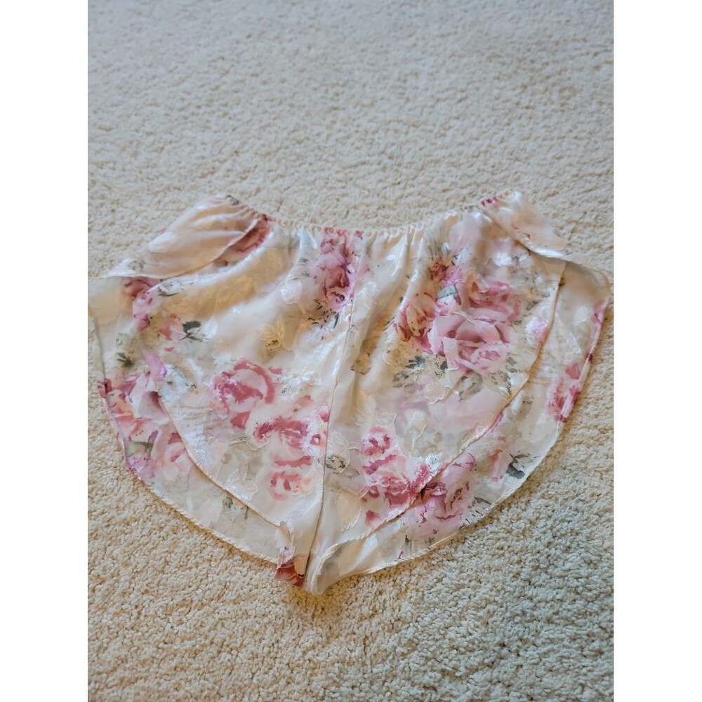 Womens Vintage Polyester Floral Sleep Shorts Size Large